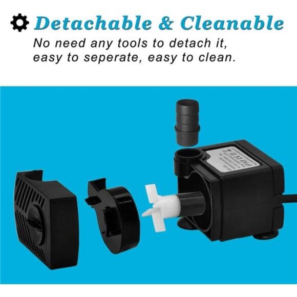 90 GPH Mini Submersible Pump, Small Fountain Pump (5W 350L/H) for water feature - Picture 3 of 7